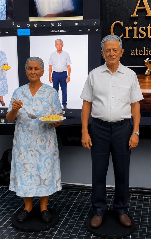 Miniatura 3D personalizada de 2 pessoas, casal